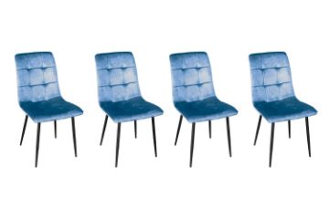 Picture of BELLEY Velvet Dining Chair (Blue) - 4 Chairs in 1 Carton