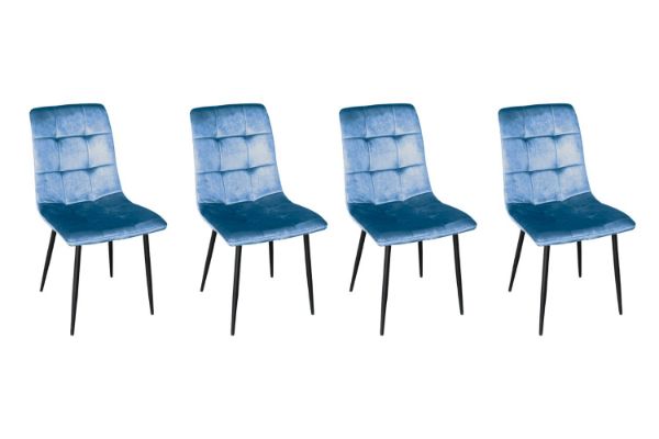 Picture of BELLEY Velvet Dining Chair (Blue) - 4 Chairs in 1 Carton