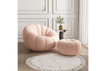 Picture of SUNFLOWER 360° Swivel Lounge Chair + Ottoman (Pink)