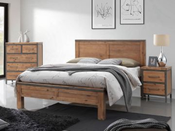 Picture of KANSAS Acacia Wood Bed Frame in Super King Size