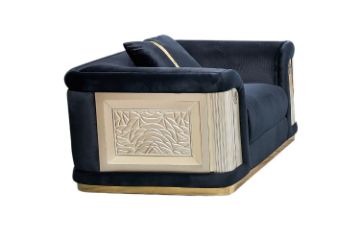 Picture of ANCONA Velvet 1 Seater Sofa/Armchair/Sofa Chair (Black) 