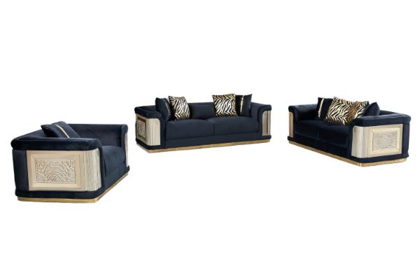 Picture of ANCONA Velvet Sofa (Black) - 3+2+1 Sofa Set