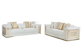 Picture of ANCONA Velvet Sofa (Beige) - 3+2 Sofa Set