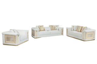 Picture of ANCONA Velvet Sofa (Beige) - 3+2+1 Sofa Set