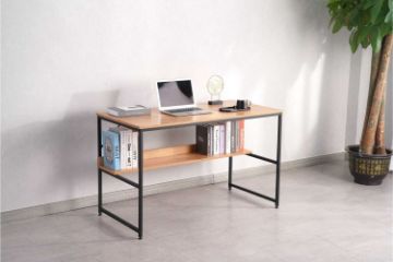 Picture of HENMAN 120 Work Desk with Bottom Shelf (Black)