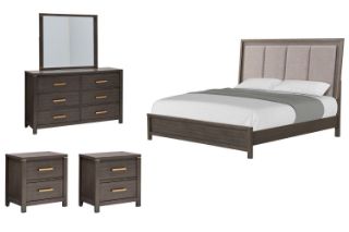 Picture of GLINDA Queen Size Bedroom Set (Grey) - 5PC
