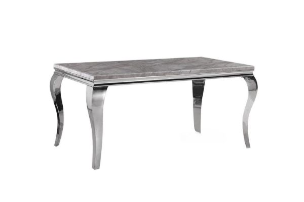 Picture of AITKEN 160 Marble Top Stainless Steel Dining Table (Grey)