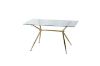 Picture of LASKY 140 Glass Top Gold Legs Dining Table