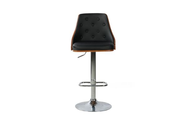 Picture of BARONY Bentwood Adjustable Swivel Gas Lift Bar Stool (Black)