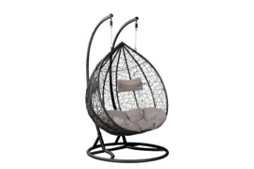 Picture of MALAM Double Seat Rattan Hanging Egg Chair (Black)