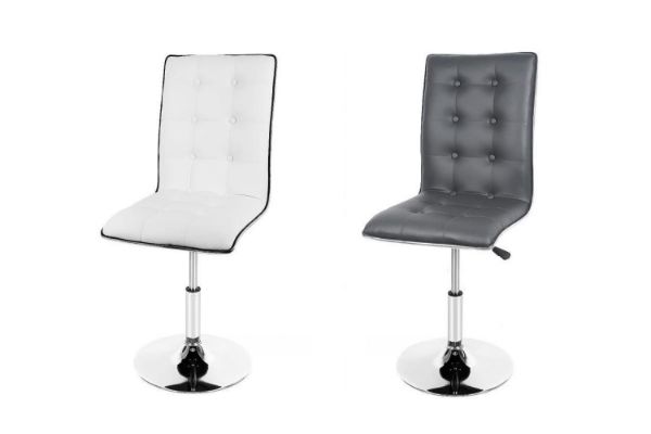 Picture of OLIVIA Adjustable Swivel Gas Lift Bar Chair (White/Dark Grey)