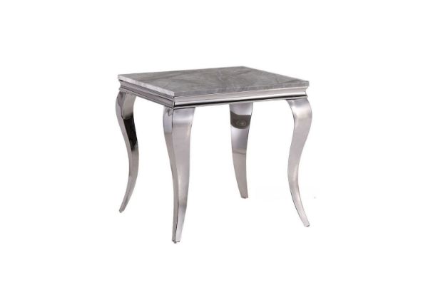 Picture of AITKEN Marble Top Stainless Steel End Table (Grey)