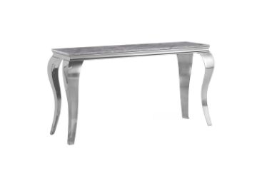 Picture of AITKEN 130 Marble Top Stainless Steel Console Table (Grey)
