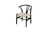 Picture of  WISHBONE Solid Beech Y Replica Chair (Black Frame-Beige Seat)