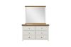 Picture of NOTTINGHAM 6-Drawer Dresser with Mirror (Solid Oak Wood) (White)