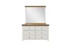 Picture of NOTTINGHAM 6-Drawer Solid Oak Dressing Table with Mirror (White)