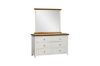 Picture of NOTTINGHAM 6-Drawer Dresser with Mirror (Solid Oak Wood) (White)