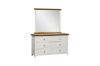 Picture of NOTTINGHAM 6-Drawer Solid Oak Dressing Table with Mirror (White)