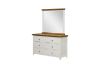 Picture of NOTTINGHAM 6-Drawer Dresser with Mirror (Solid Oak Wood) (White)