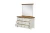 Picture of NOTTINGHAM 6-Drawer Dresser with Mirror (Solid Oak Wood) (White)