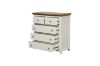 Picture of NOTTINGHAM 5-Drawer Solid Oak Wood Tallboy (White)