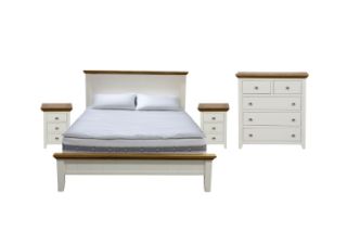 Picture of NOTTINGHAM Solid Oak Bed Frame (White) - 4PC Super King