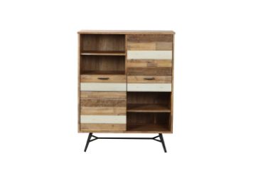 Picture of LEAMAN 125cmx100cm Solid Acacia Display Cabinet