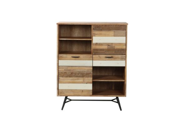 Picture of LEAMAN 125x100cm Solid Acacia Wood Display Cabinet