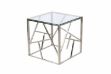 Picture of LELLA Square Clear Glass Side Table (Silver)