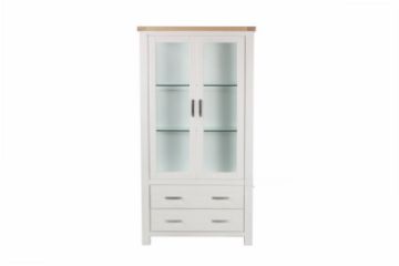 Picture of SICILY 190cmx100cm Solid Wood with Ash Top 2-Door 2-Drawer Large Display Cabinet