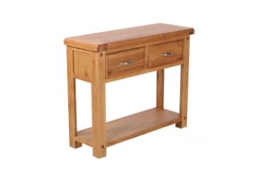 Picture of WESTMINSTER Solid Oak Wood 2-Drawer Console Table