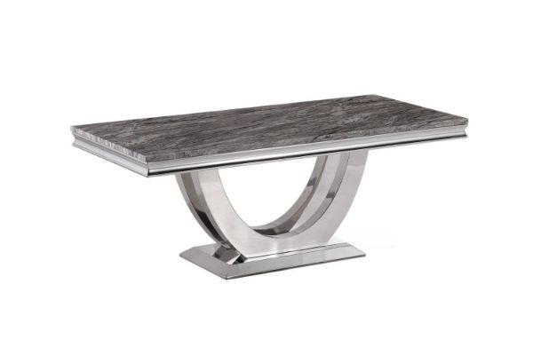 Picture of NUCCIO 120 Marble Top Stainless Steel Coffee Table (Dark Grey)