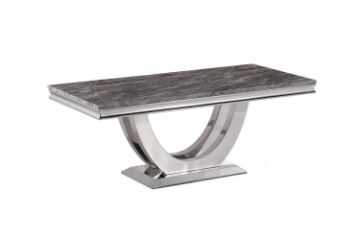 Picture of NUCCIO 130 Marble Top Stainless Steel Coffee Table (Dark Grey)