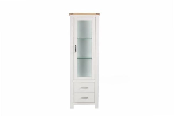 Picture of SICILY 190x60cm 1-Door 2-Drawer Solid Wood with Ash Top Right Display Cabinet