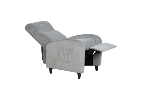 Picture of AMINAH Push-Back Reclining Velvet Chair (Light Grey)