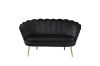 Picture of EVELYN Curved Flared Velvet Loveseat (Black)