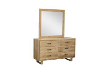 Picture of LYNWOOD 6-Drawer Dresser with Mirror (Solid Tasmanian Oak)