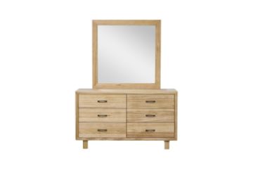 Picture of LYNWOOD 6-Drawer Solid Tasmanian Oak Dresser with Mirror
