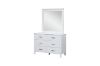 Picture of CLOUDWOOD 6-Drawer Solid Pinewood Dressing Table with Mirror (White)