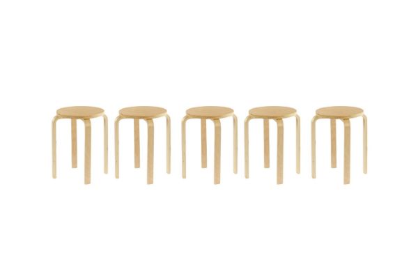 Picture of LOFT Bentwood Stackable Stool (Wood) - 5 Stools in 1 Carton