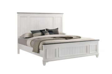 Picture of CHARLES Bed Frame in Queen/Super King Size (White & Grey)
