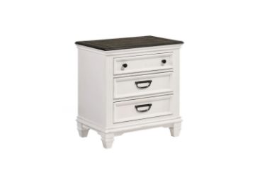 Picture of CHARLES 3-Drawer Bedside Table (White & Grey)