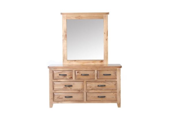 Picture of FRANCO 7-Drawer Dresser with Mirror (Solid NZ Pine Wood)