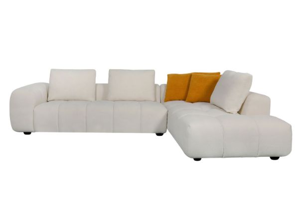 Picture of PADUA Fabric Sectional Sofa (Cream) - Chaise Facing Right