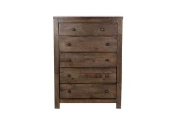 Picture of HEMSWORTH 5-Drawer Solid Timber Wood and Veneer Tallboy