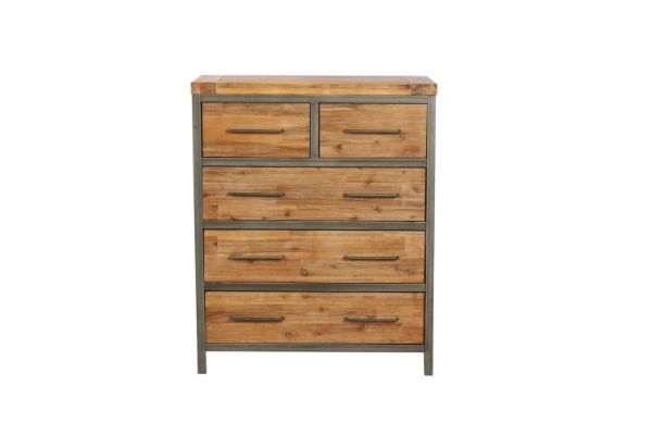 Picture of KANSAS 5-Drawer Tallboy (Acacia Wood)