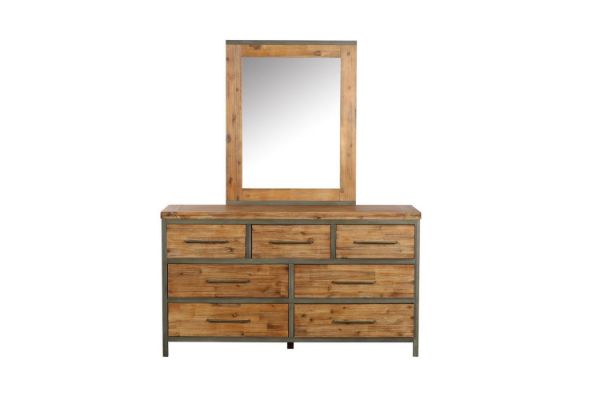 Picture of KANSAS 7-Drawer Dresser with Mirror (Solid Acacia Wood)