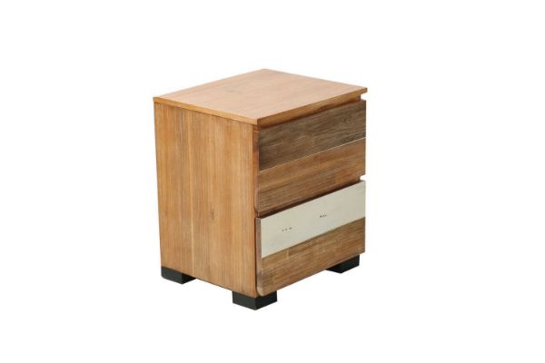 Picture of LEAMAN 2-Drawer Solid Acacia Wood Bedside Table