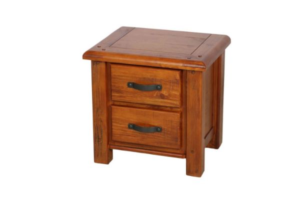 Picture of RIVERWOOD 2-Drawer Bedside Table (Rustic Pine)