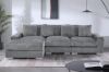Picture of WINSTON Corduroy Velvet Modular Sectional  Sofa (Grey) - Facing Right with Ottoman (4PC Set )